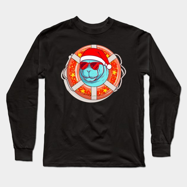 manatee christmas Long Sleeve T-Shirt by GraphGeek